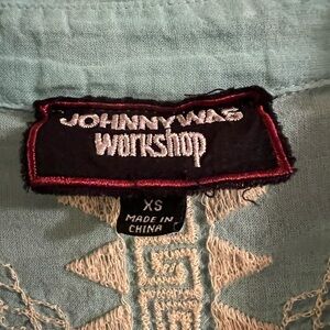 Johnny Was Light Blue Embroidered dress